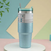 Liying 30 oz S.Tumbler with Handle and Straw Insulated Cup Travel (Green)